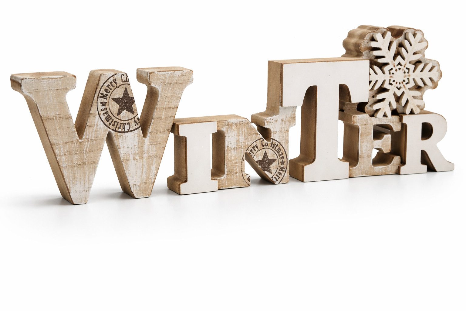 LB H&F Lilienburg Deko-Schriftzug Weihnachtsdeko Schriftzug WINTER zum hinstellen Holz (Natur Winterdeko Holzaufsteller Advent Weihnachten Deko Aufsteller)