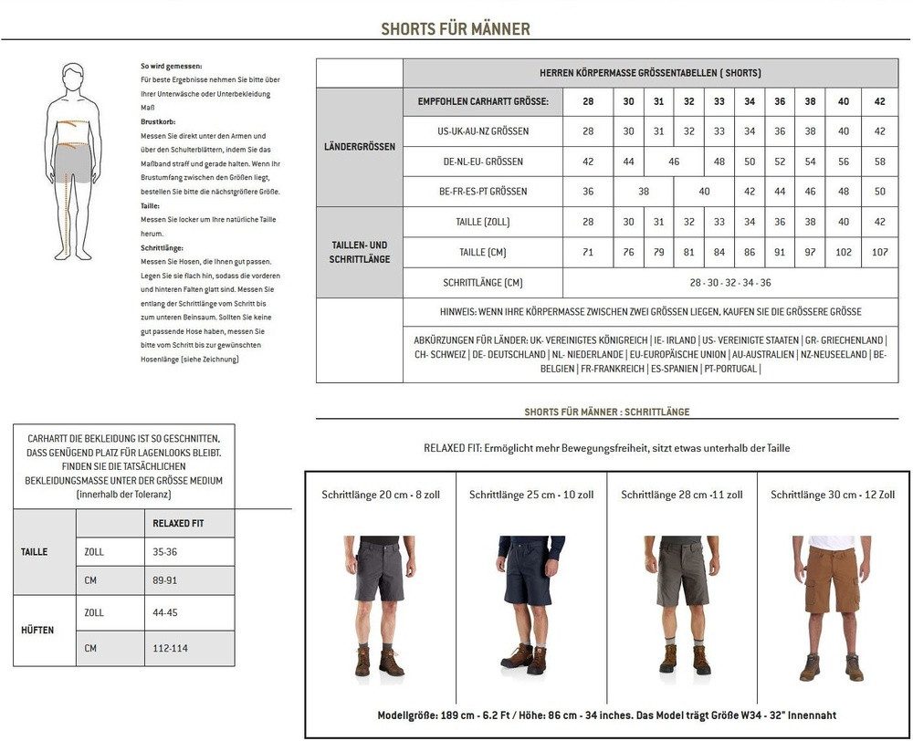 Carhartt Arbeitshose Relaxed 10" Force™ Ripstop Cargo Short