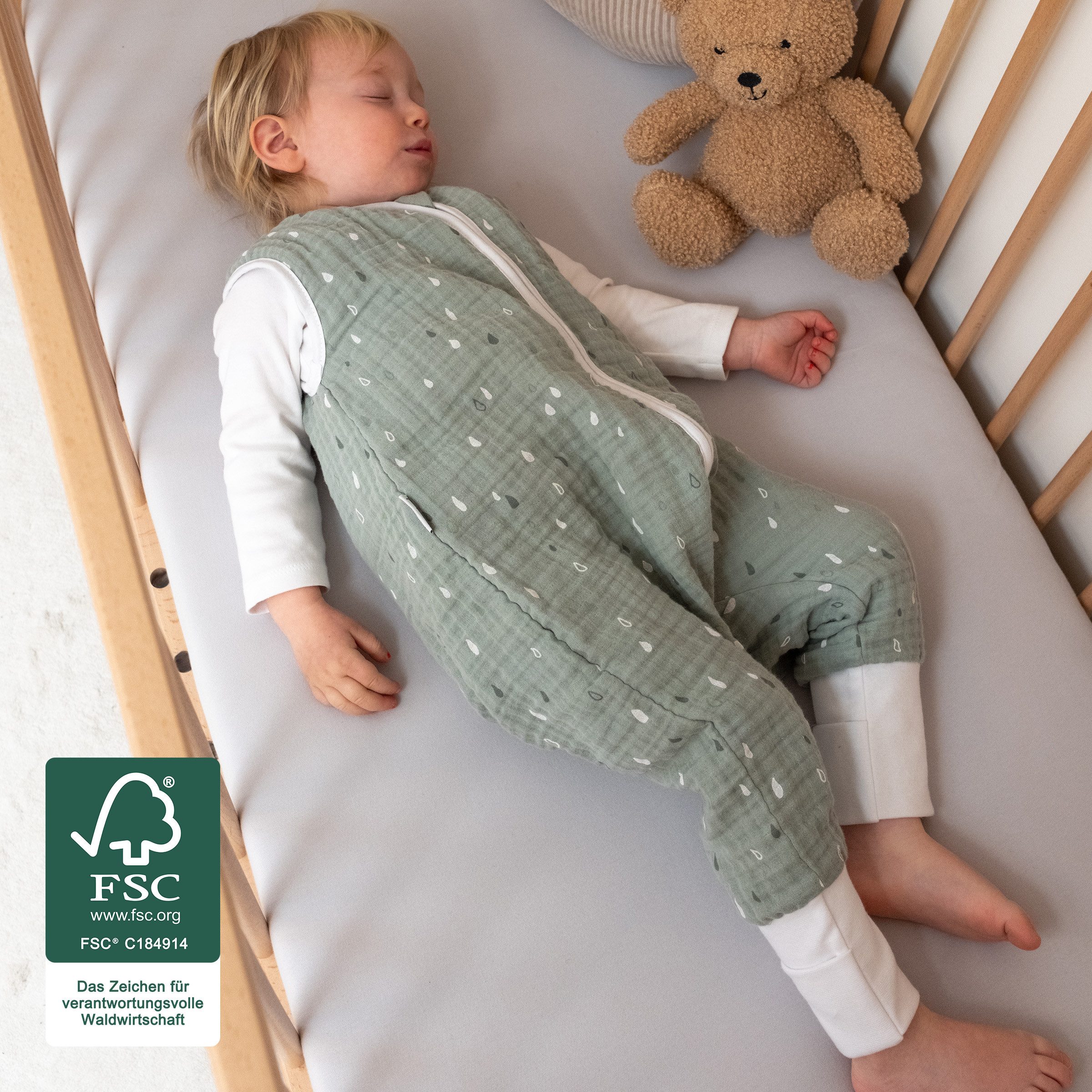 Ehrenkind Babybett PUR aus massivem Buchenholz, flexibel höhenverstellbar, Gitterbett, Kinderbett 9-Fach höhenverstellbar mit entnehmbaren Stangen Baby Bett