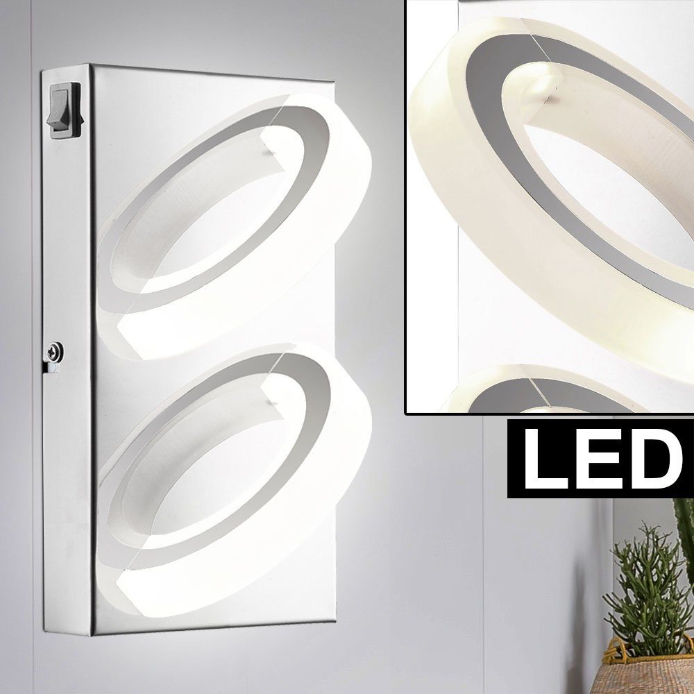 Wohn Warmweiß, etc-shop Wand fest Ring Zimmer LED Wandleuchte, LED Strahler verbaut, Lampe Design LED-Leuchtmittel Beleuchtung
