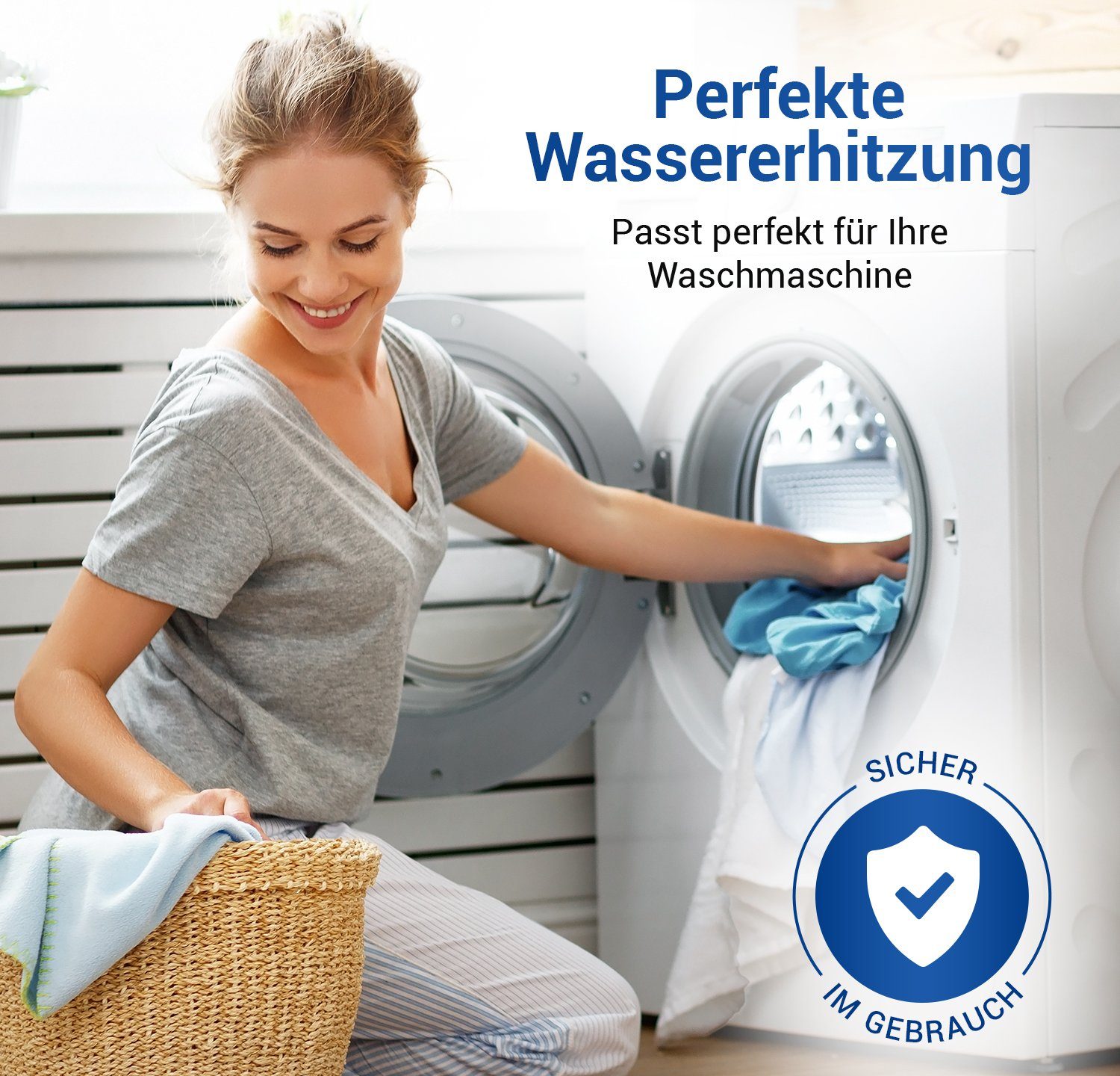 VIOKS Heizstab Heizelement 230V Waschmaschine Ersatz 2100W 6260485, für Waschtrockner für Miele