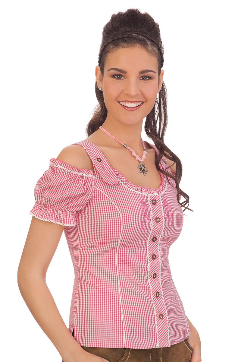 Trachtenbluse Trachtenbluse - AKELEI - grün, pink