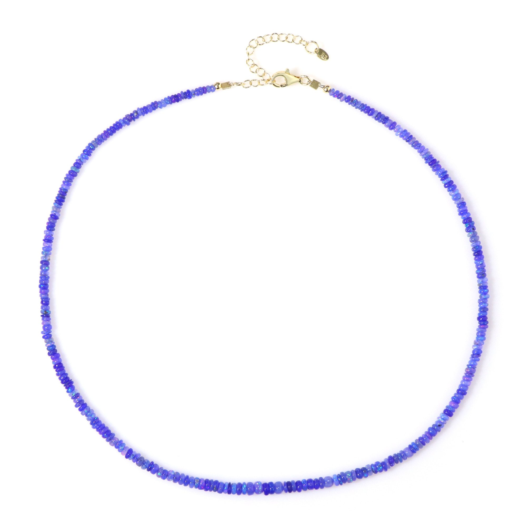 Cavill Silberkette Lavendel Opal 26,2 ct, 925 Silber vergoldet, Damen Echtschmuck, 45 cm (1-tlg)