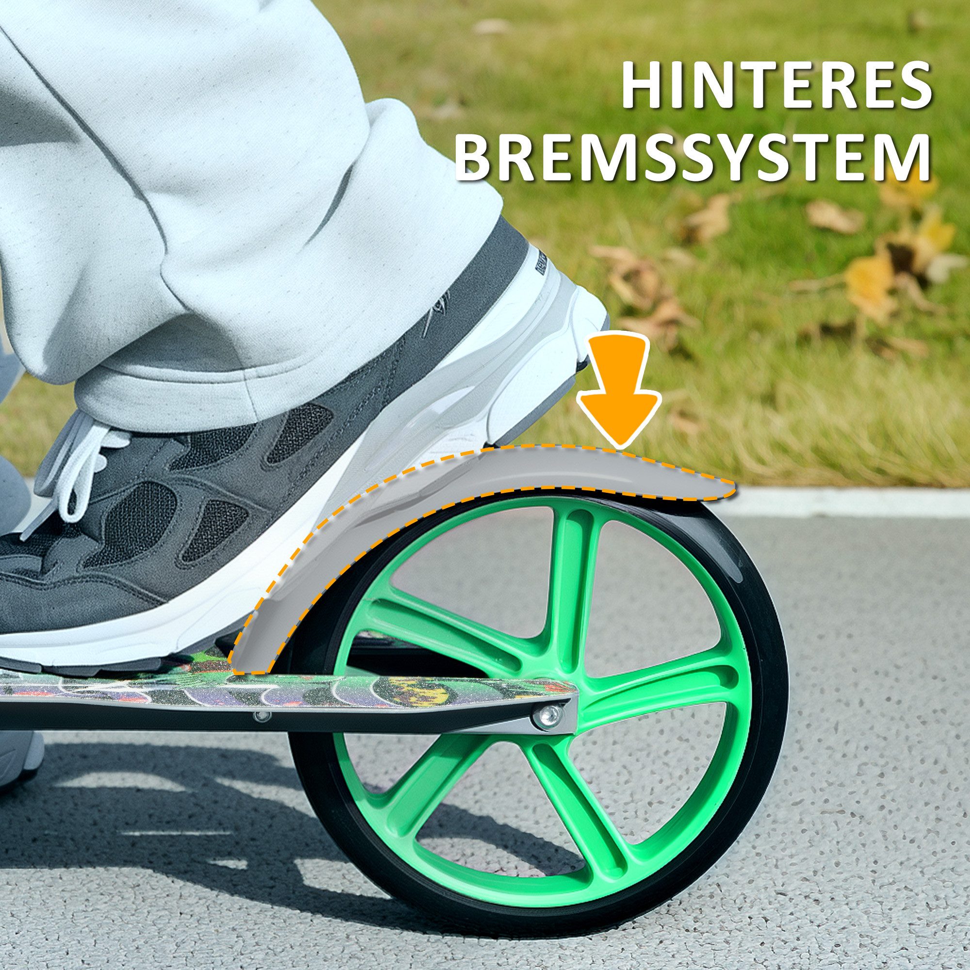 AIYAPLAY Scooter Kinderroller, faltbarer Tretroller mit verstellbarem Lenker, 0 km/h, (Geschenk für 6–12-Jährige), Geschenk für 6–12-Jährige, grün