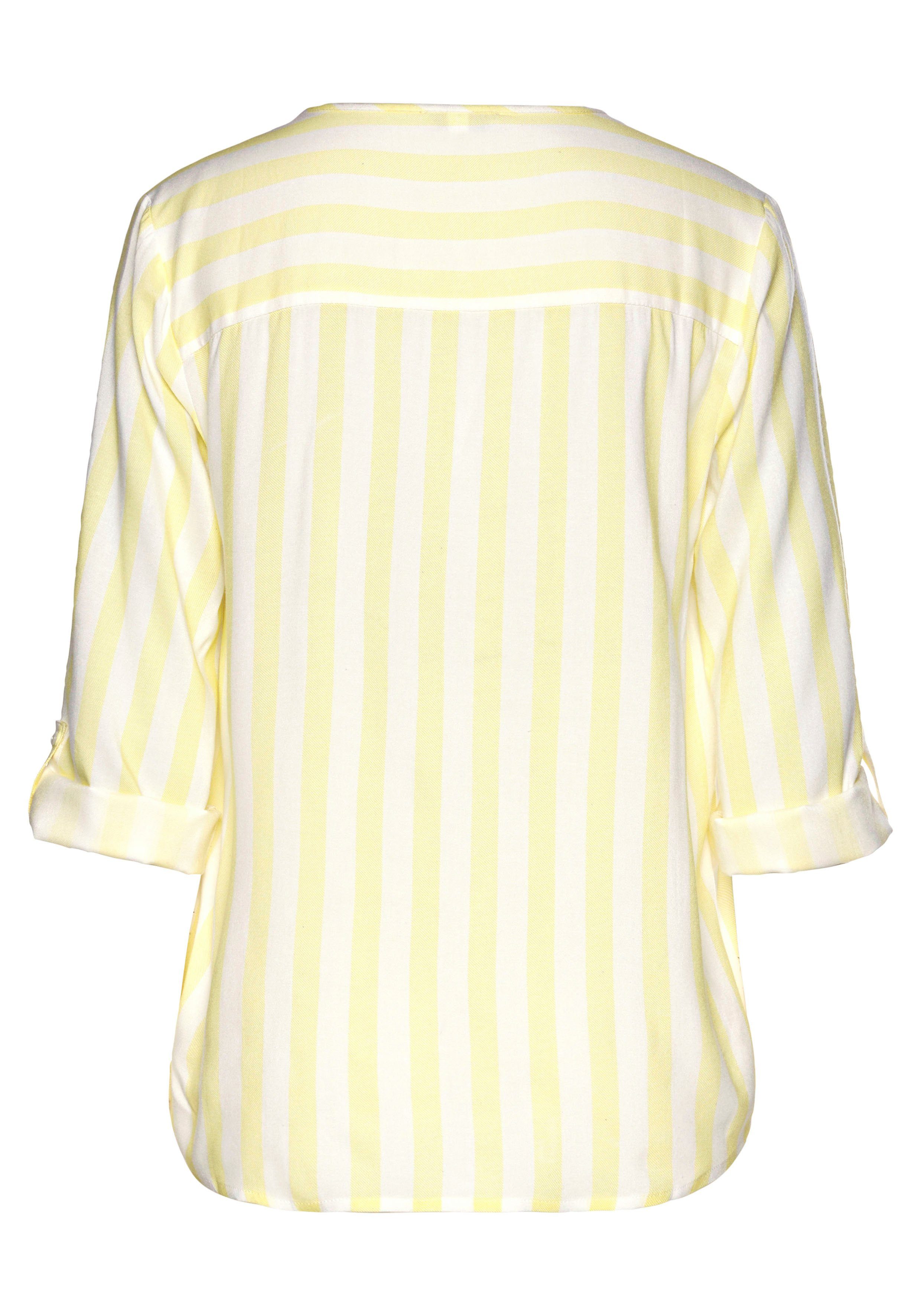 LASCANA Schlupfbluse mit Streifenprint aus Viskose Streifenbluse aus leichter Webware, locker geschnittene Damenbluse – Bild 4 von 5