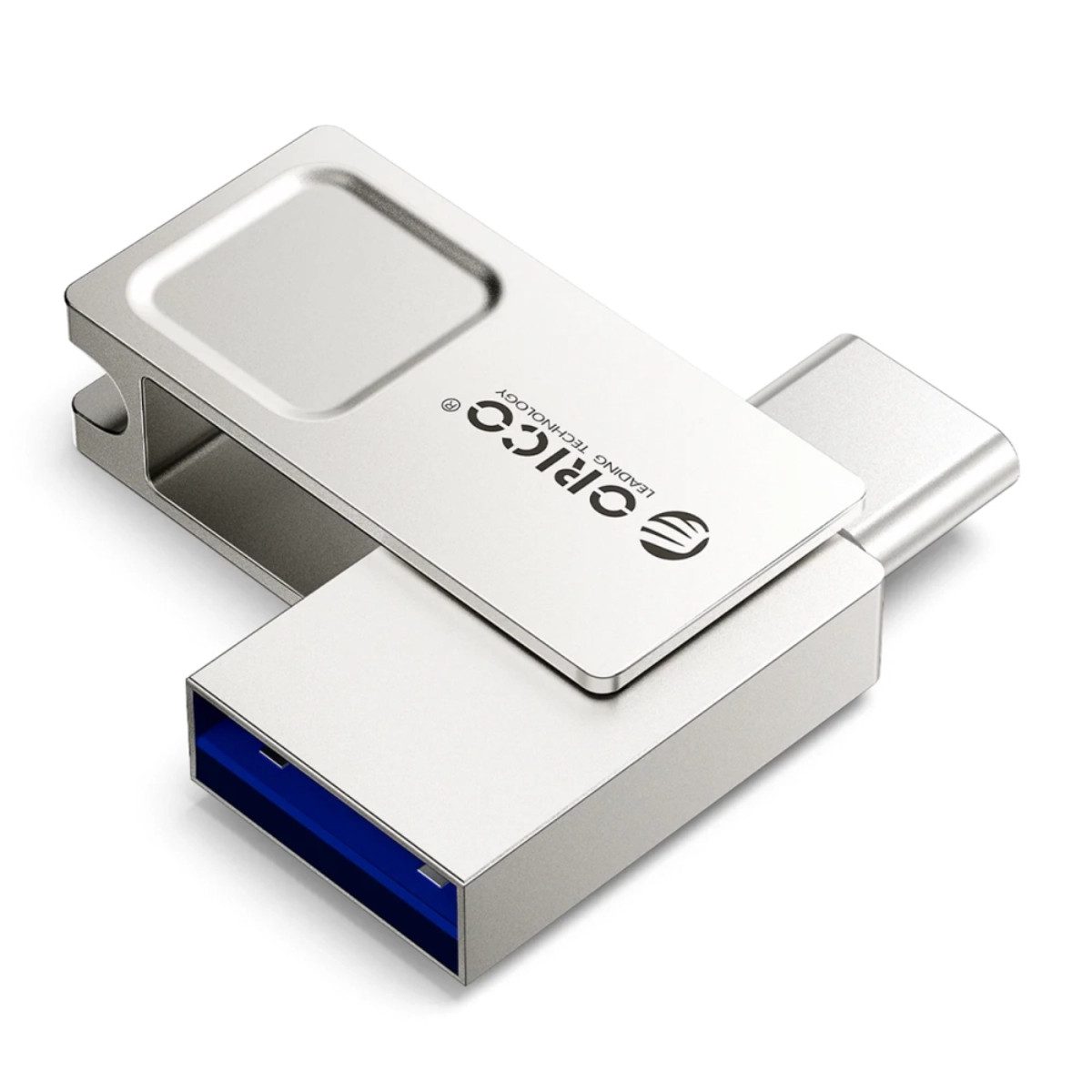 ORICO U301 USB-Stick (USB USB 3.2 Gen 1, Lesegeschwindigkeit 130 MB/s, USB-A und USB-C, Drehverschluss und bis zu 130 MB/s)