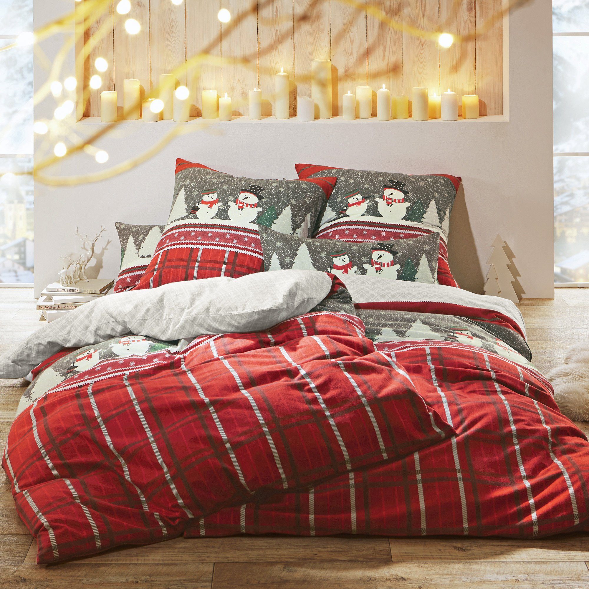 REDBEST Bettwäsche Bettwäsche, Biber, Karo günstig online kaufen