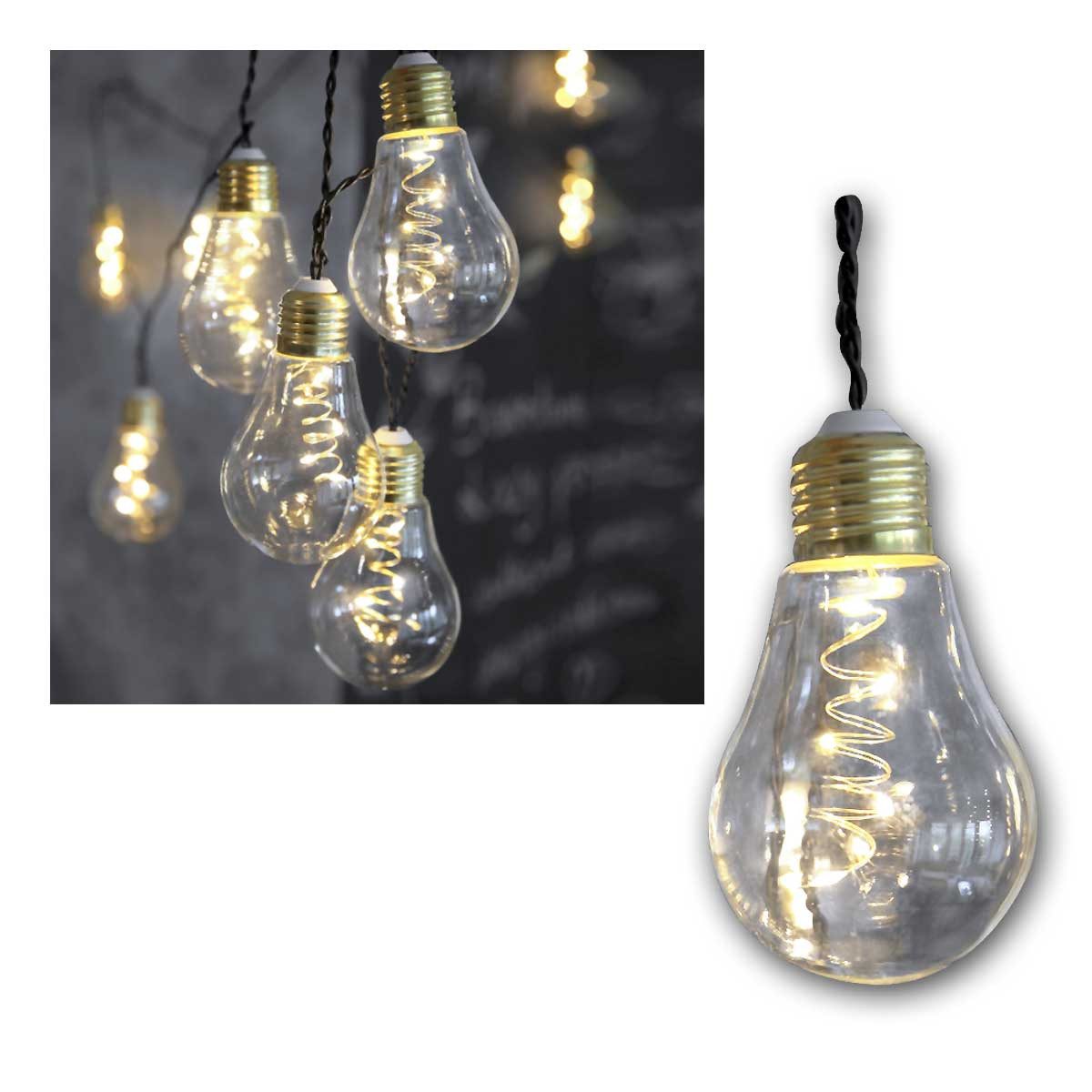 STAR TRADING LED-Lichterkette Lichterkette GLOW, 10x5 LED warm, Glas klar, 230V