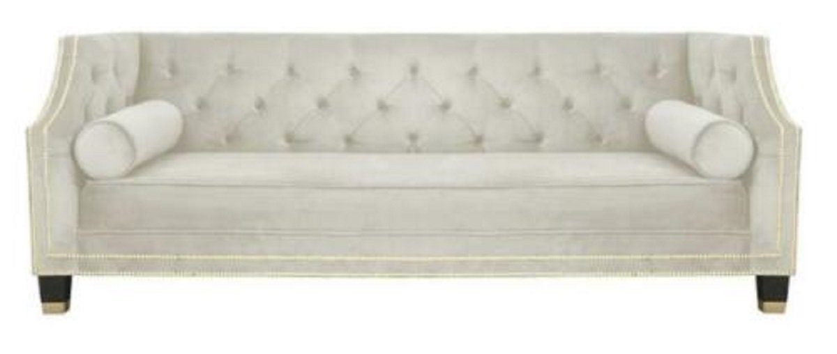 JVmoebel Chesterfield-Sofa Blauer Chesterfield Dreisitzer 3-Sitzer Polster Couch luxus Möbel Neu, Made in Europe Weiß