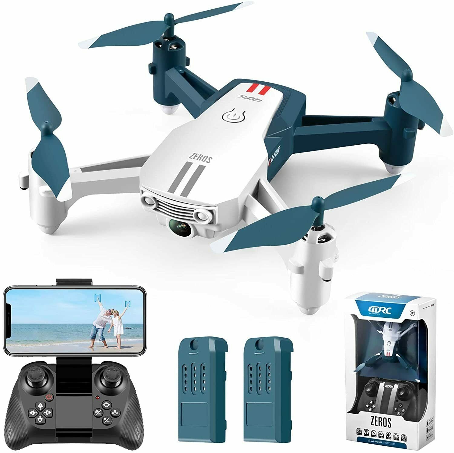 4DRC für Kinder & Anfänger, klappbarer Quadcopter Spielzeug-Drohne (1080P HD, FPV-Live-Video, automatischer Schwebeflug) Blau