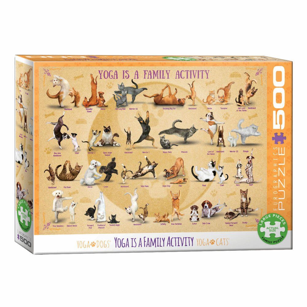 EUROGRAPHICS Puzzle Yoga 500 Puzzleteile Tierfamilie