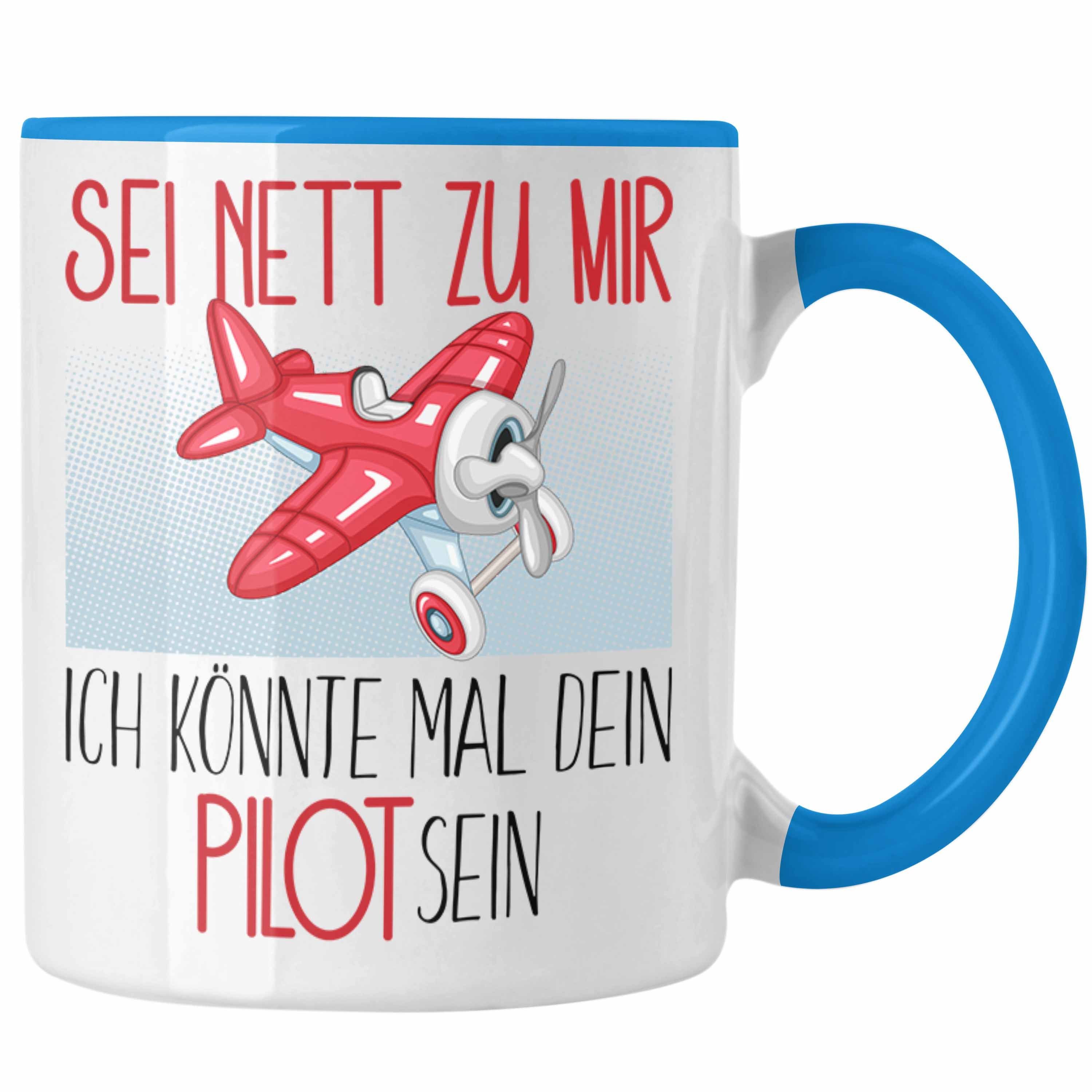 Trendation Tasse Pilot Studium Ausbildung Blau Tasse Geschenk Geschenkidee Nett Piloten Sei