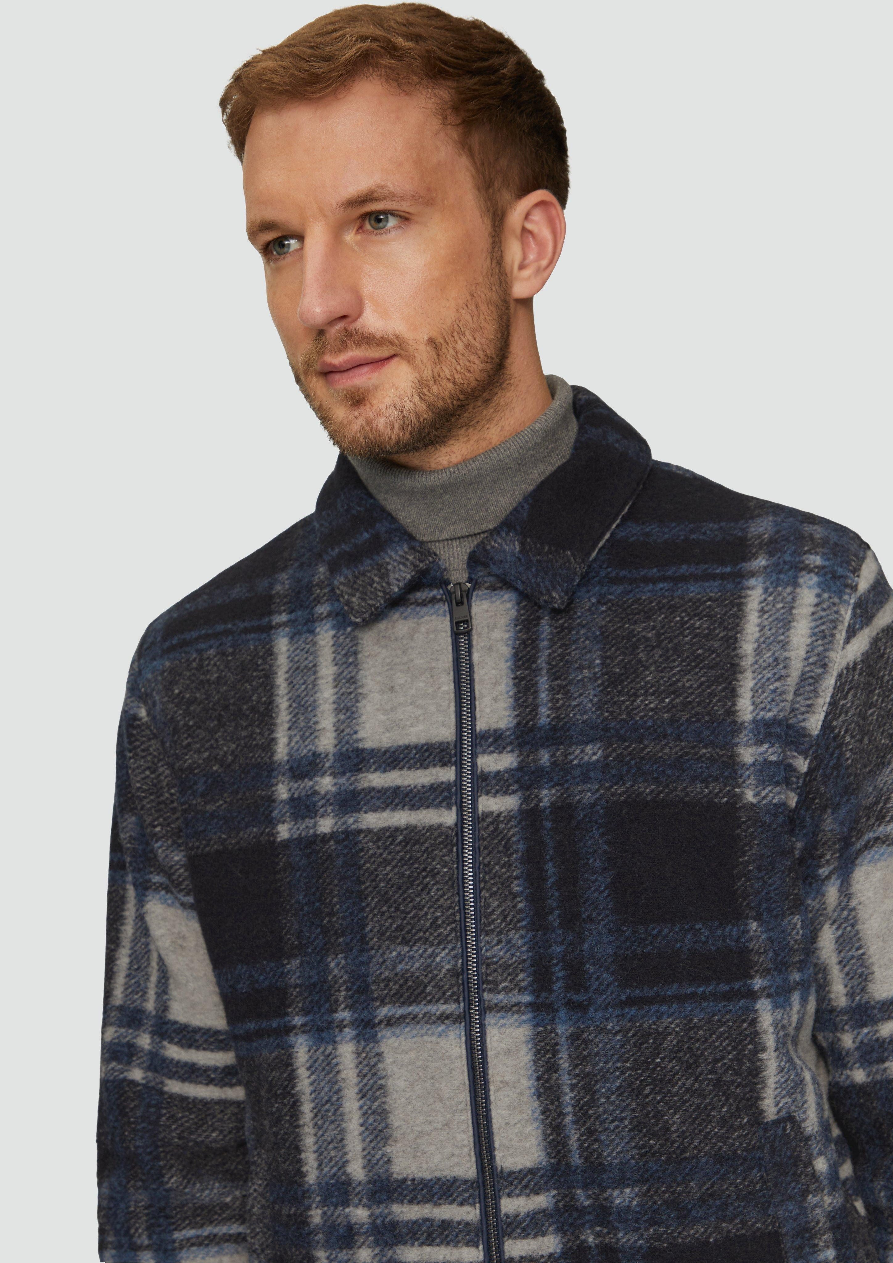 s.Oliver Allwetterjacke Karierte Hemdjacke aus Wollmix günstig online kaufen