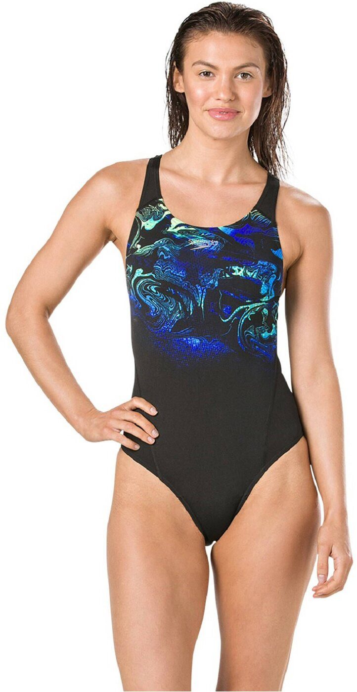 Speedo Schwimmanzug PLMT M/LEG PNL RCBR AF BLK/BL