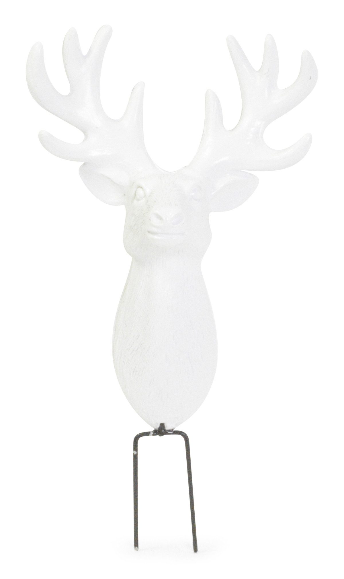 Adventsleuchter Riffelmacher Hirsch mit Kranzhalter, Weißes Porze