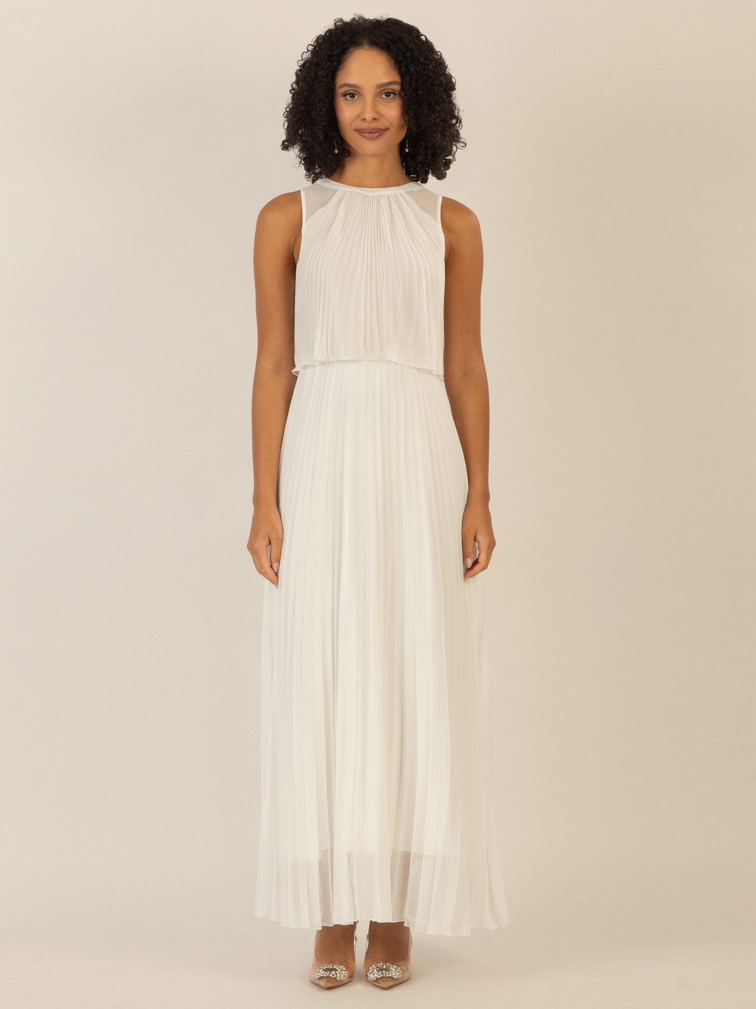 Apart Abendkleid mit lose fallendem Sonnenplissee Part bis zur Taille günstig online kaufen