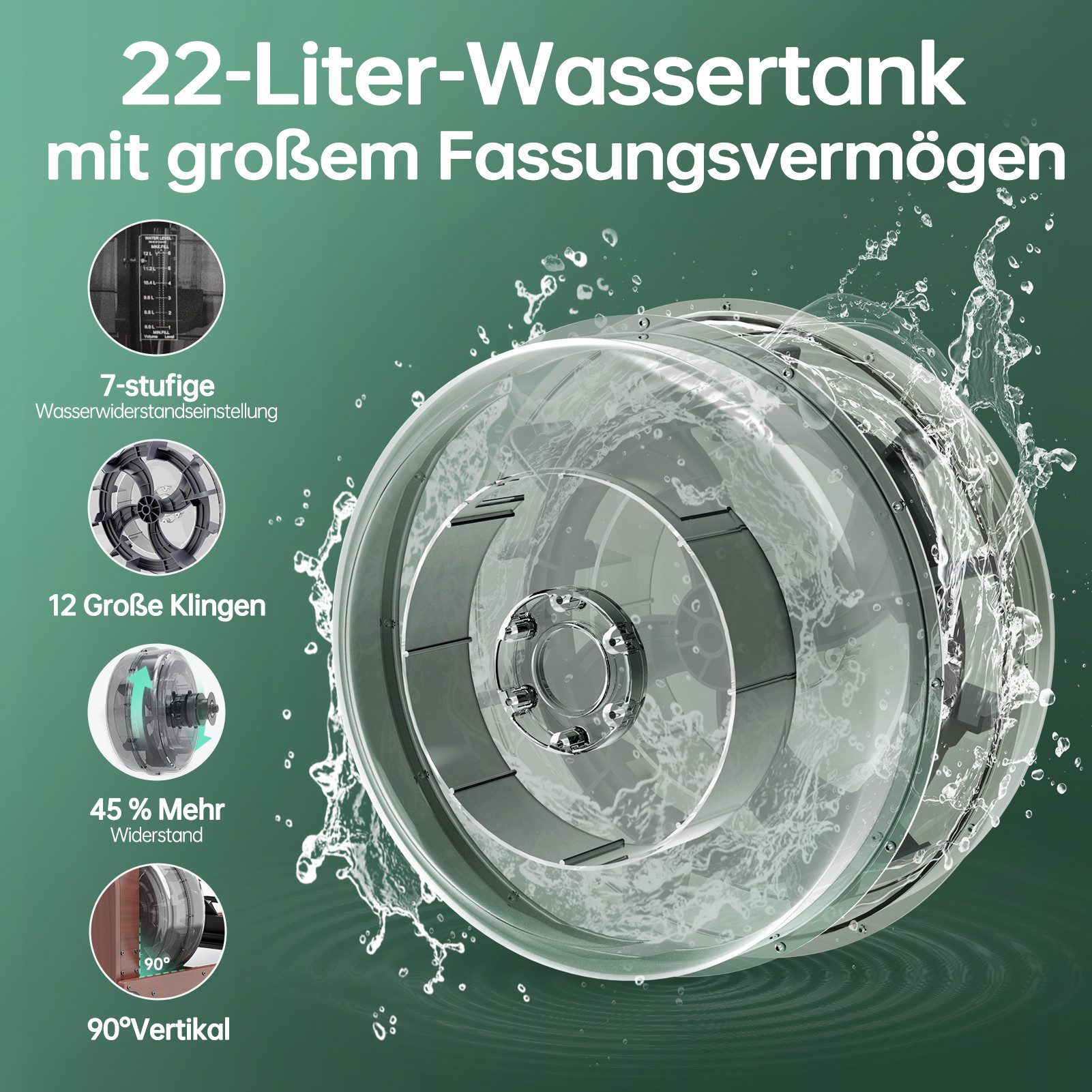 JOROTO Rudergerät für Zuhause Wasserrudergerät aus Holz, mit Bluetooth-Monitor, 150kg Belastbarkeit