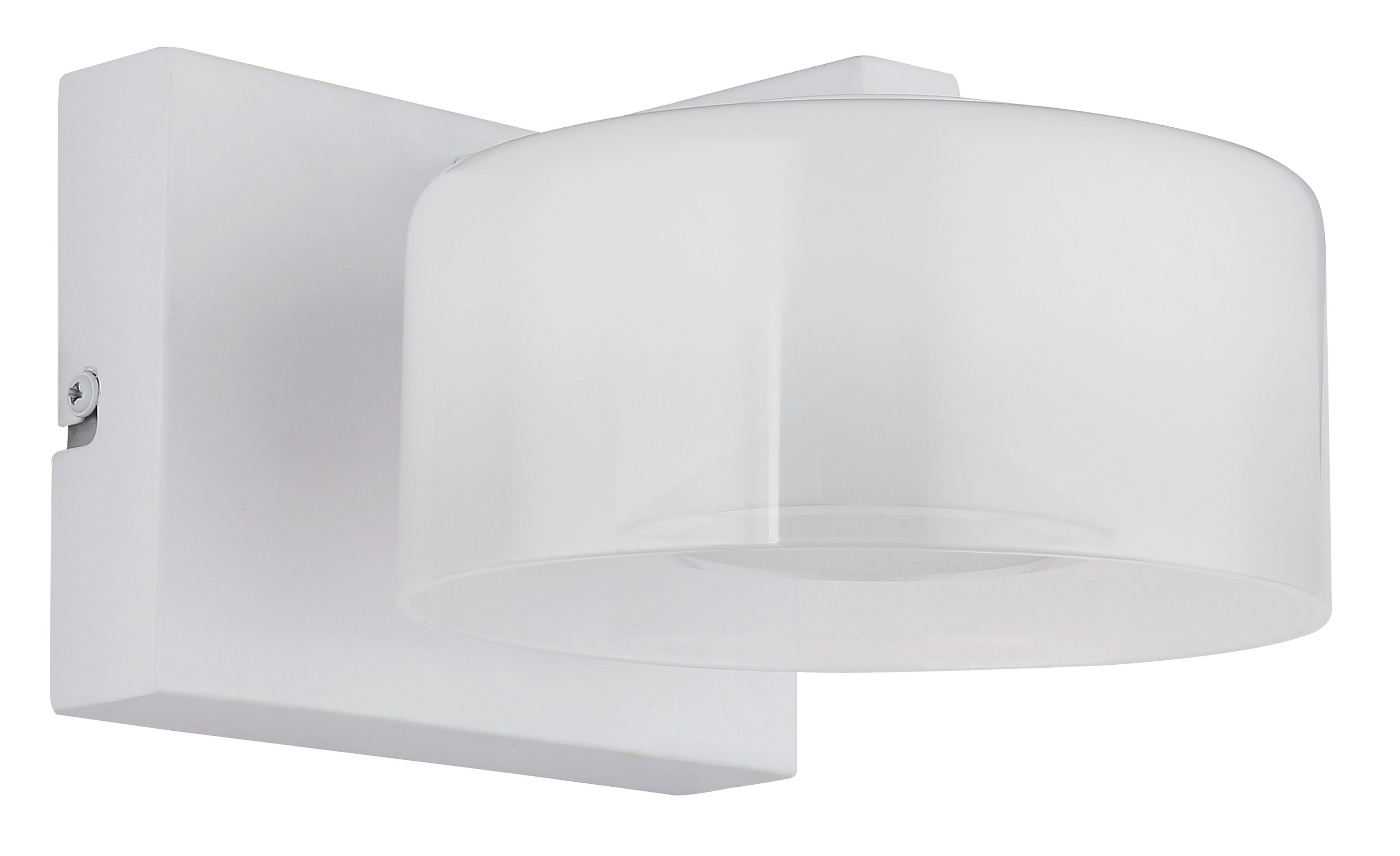 GLOBO LIGHTING LED Wandleuchte BELINDA, LED fest integriert, Tageslichtweiß, Wandlampe/Glas opal/4000K/Flur/weiß