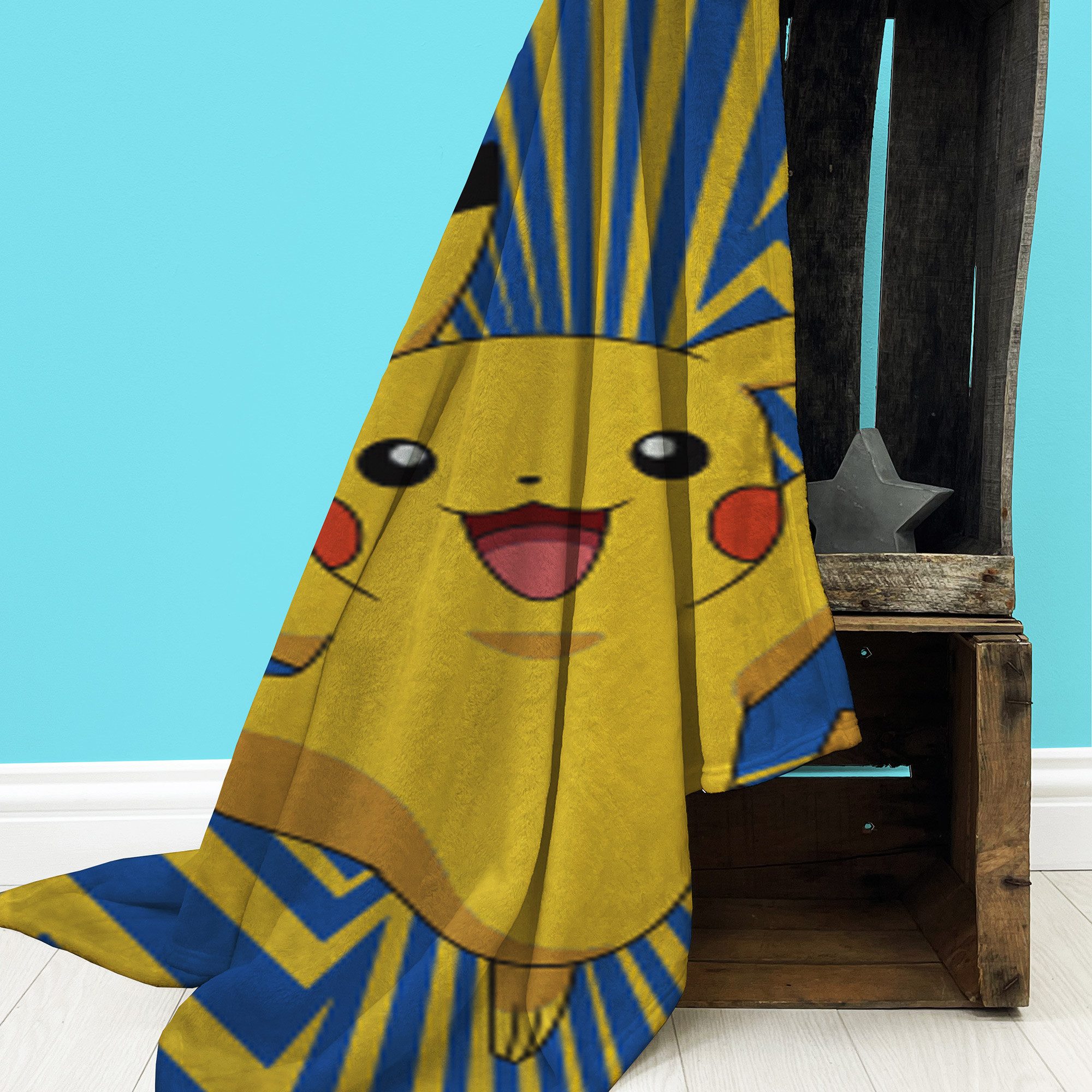 Kinderdecke Pokemon Go Pikatchu 160 x 200 cm weich und kuschelig Coral Fleecedecke, BERONAGE – Bild 3 von 5