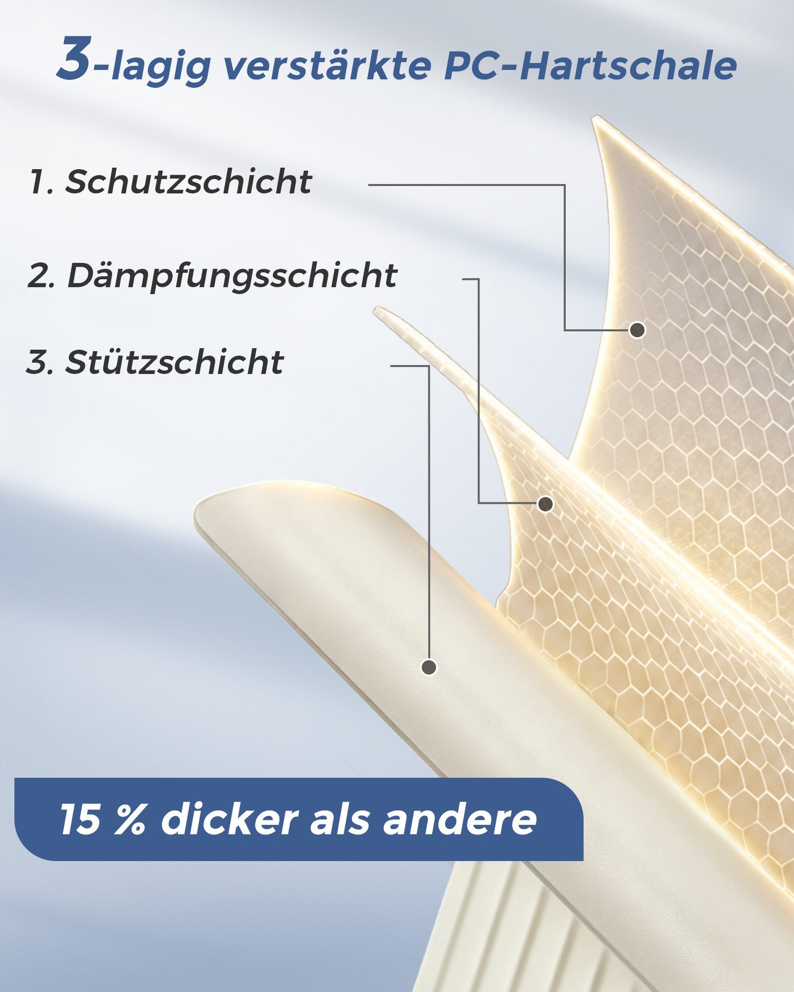 KONO Koffer Hartschalenkoffer, Reisekoffer aus PC mit Aluminium-Rahmen