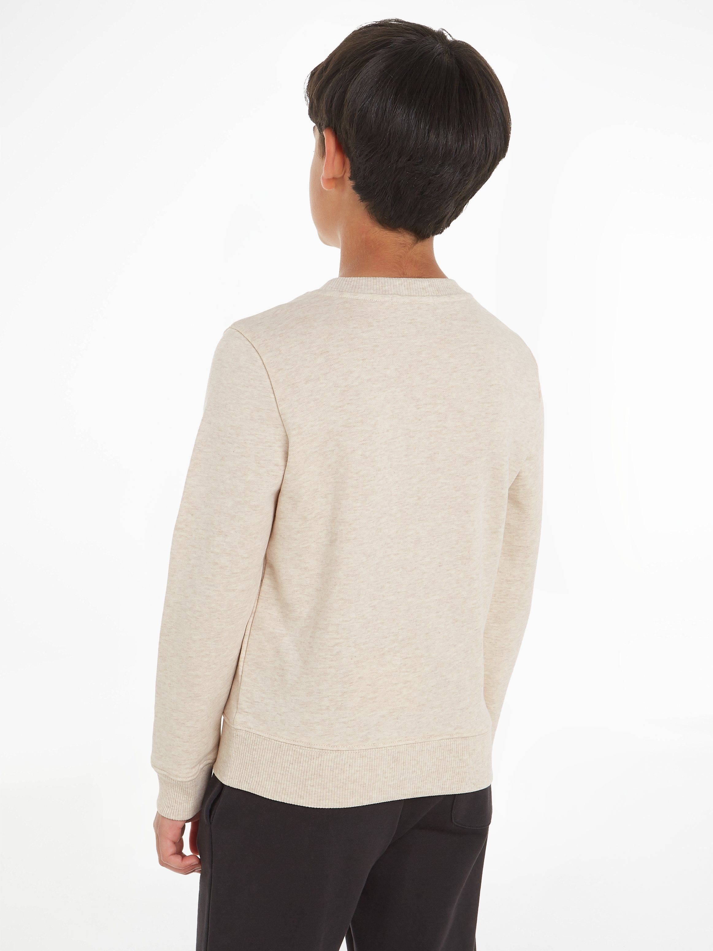 Calvin Klein Jeans Sweatshirt MONOGRAM Logodruck Heather Vanilla mit SWEATSHIRT CN