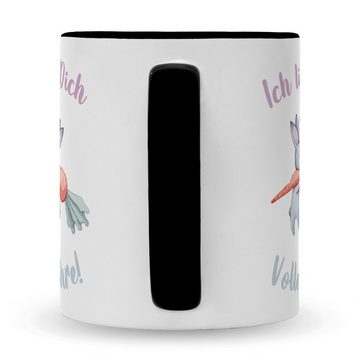 GRAVURZEILE Tasse mit Spruch Volle Möhre, Keramik, Farbe: Schwarz & Weiß