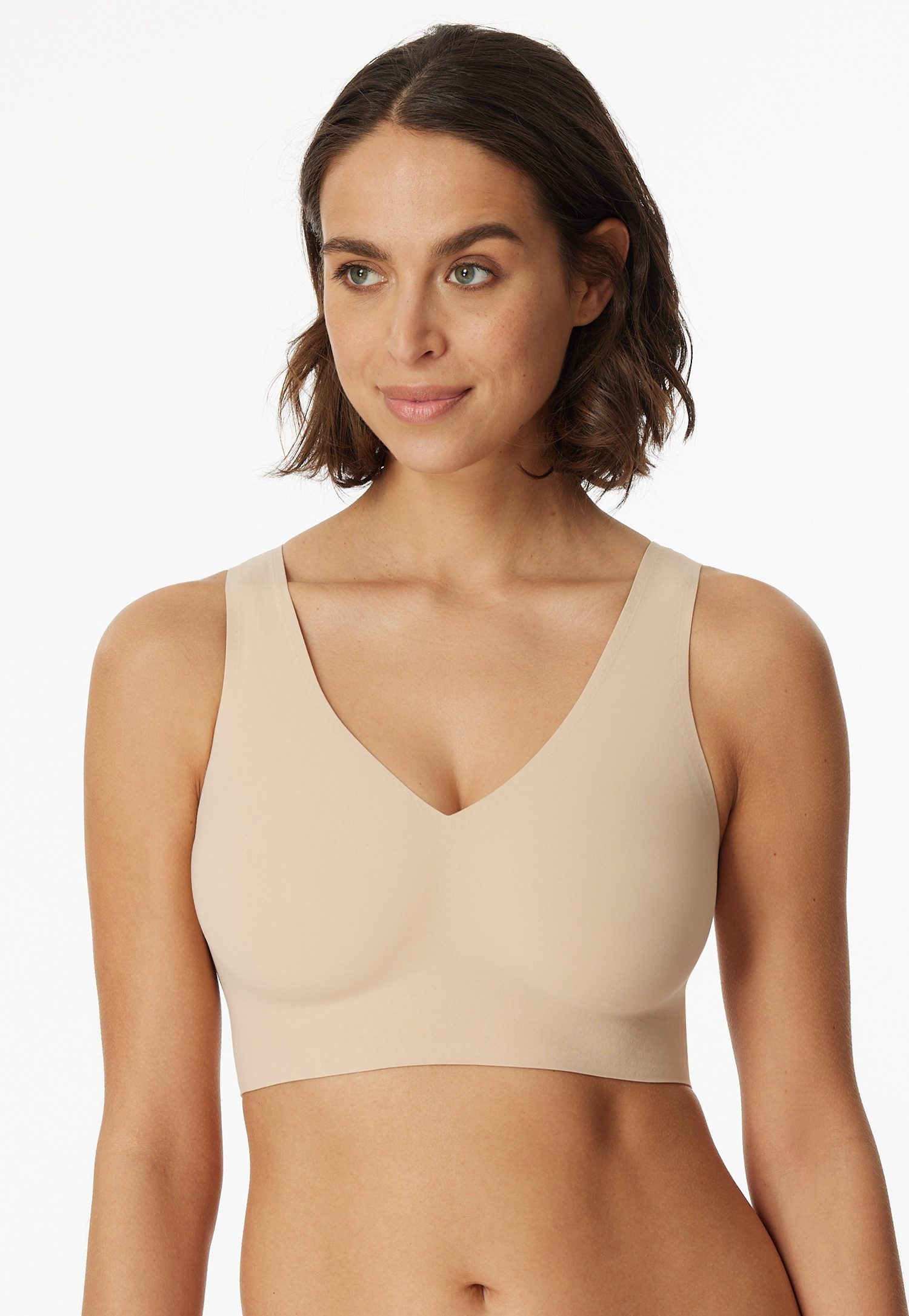 Schiesser Bustier Invisible Soft Microfaser, Lasercut-Abschlüsse, V-Ausschnitt