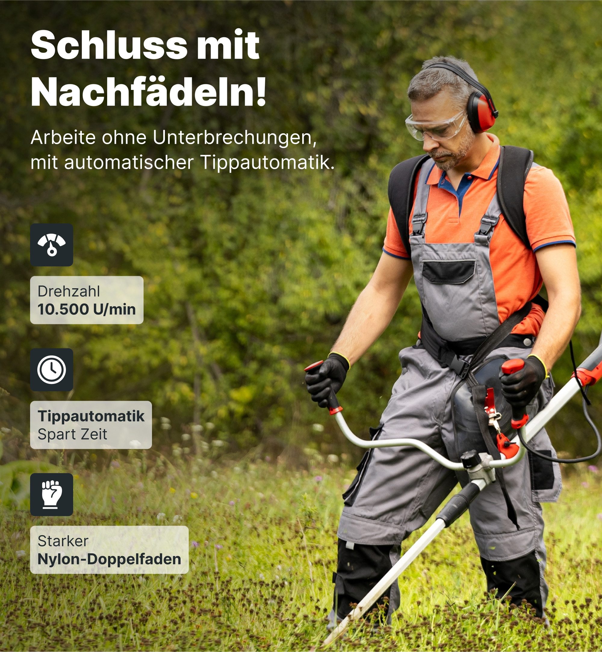 Thumbnail - NEMAXX Fadenspule Fadenkopf für Motorsense [FADENKOPF M10 GEWINDE] – Rot (30 Stück), (30-St)
