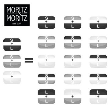 Moritz & Moritz Lunchbox Moritz & Moritz Mix Brotdosen dunkel, (3er Set, 6-tlg), Mix & Match - mit Fächern