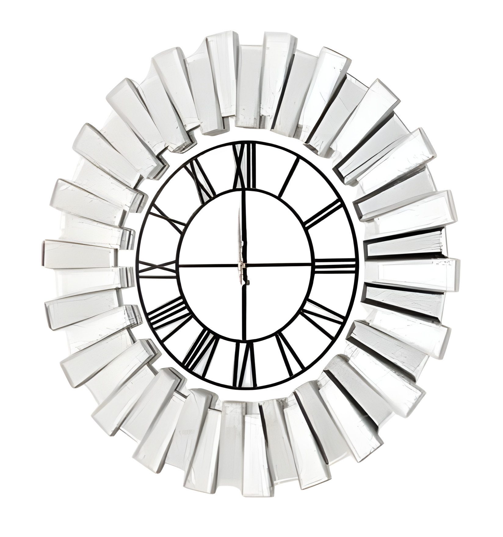 JVmoebel Wanduhr Graue Holz-Wanduhr im minimalistischen Design mit Quarzmechanismus (Made in Europe)