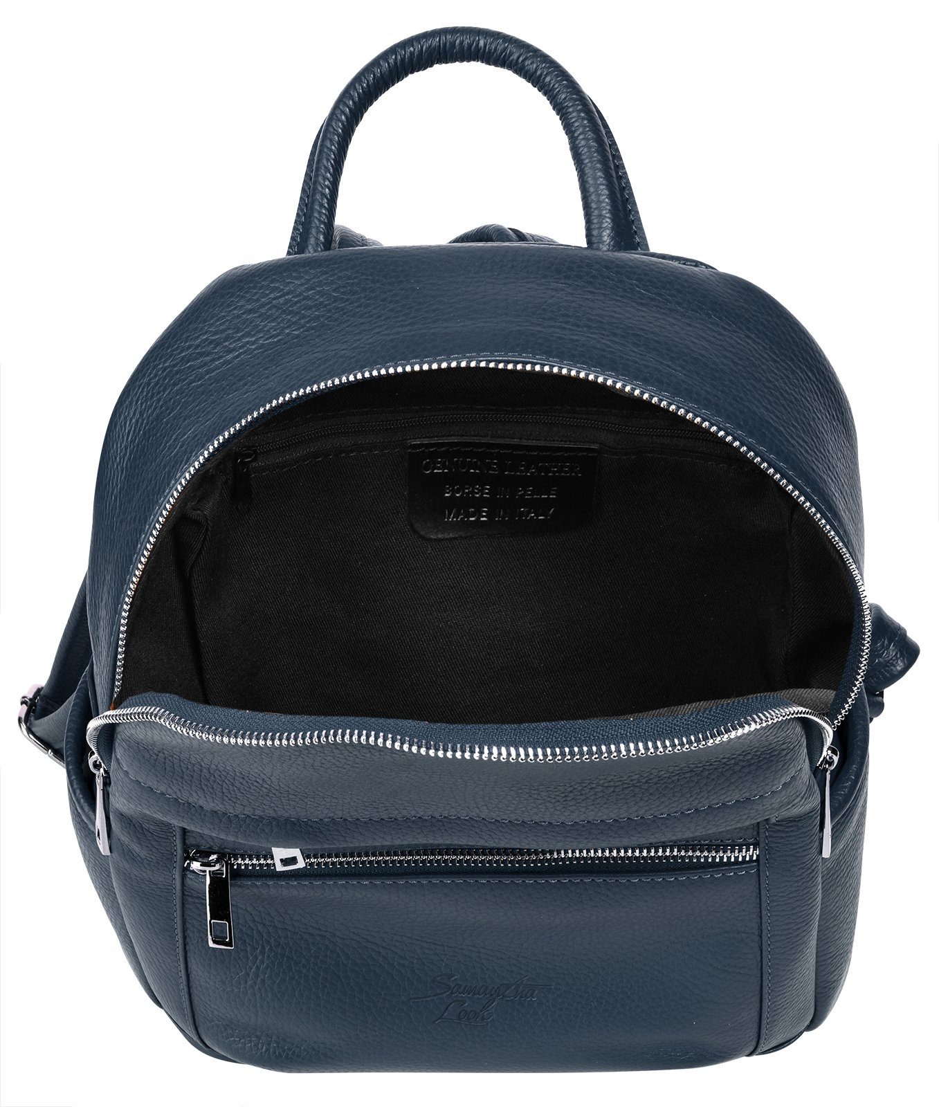 Samantha Look Cityrucksack SAMANTHA LOOK Damen echt Leder, Made in Italy, echt Leder, Made in Italy – Bild 5 von 5