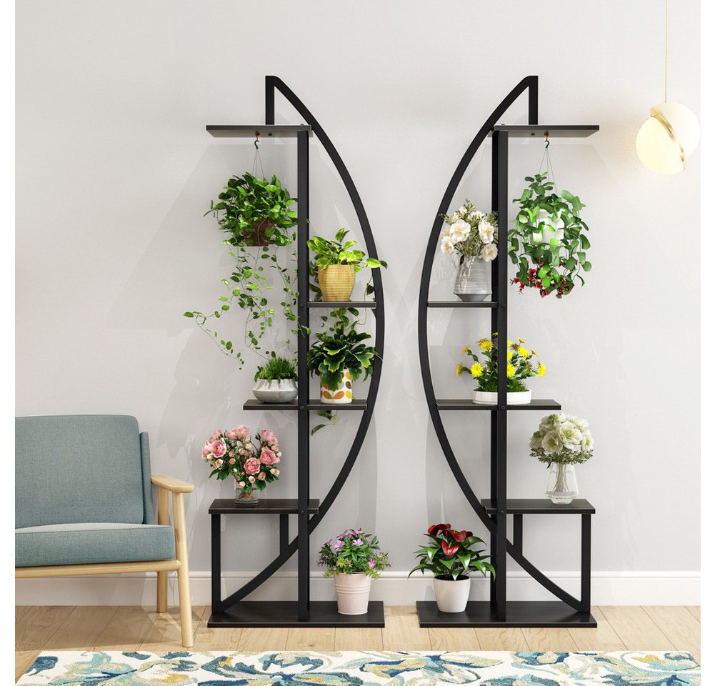 Thumbnail - Tribesigns Blumenständer Pflanzenregal (2 St), 5-Tier Metall-Pflanzenständer, mit Aufhängehaken