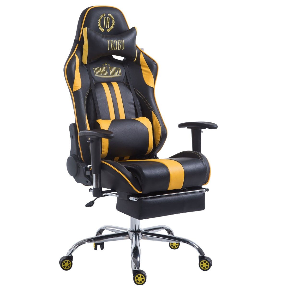 CLP Bürostuhl Gamingstuhl Chefsessel Schreibtischstuhl (Spar-Set, 1 St), Fußablage, Wippmechanik, 150 kg, Nackenkissen