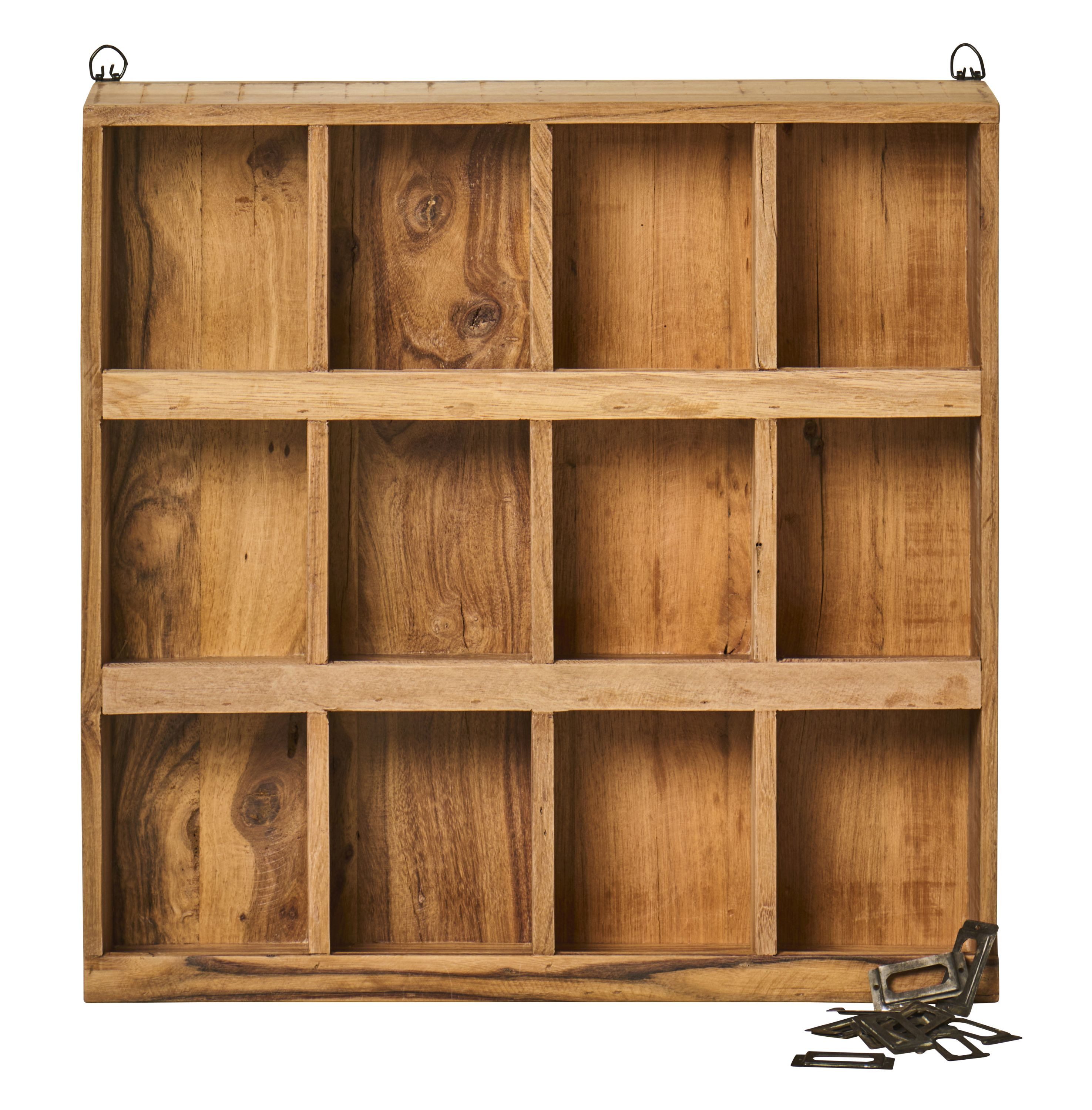 Ib Laursen Wandregal Ib Laursen - Wandregal Regal 12 Fächer Unika Holz Braun 12