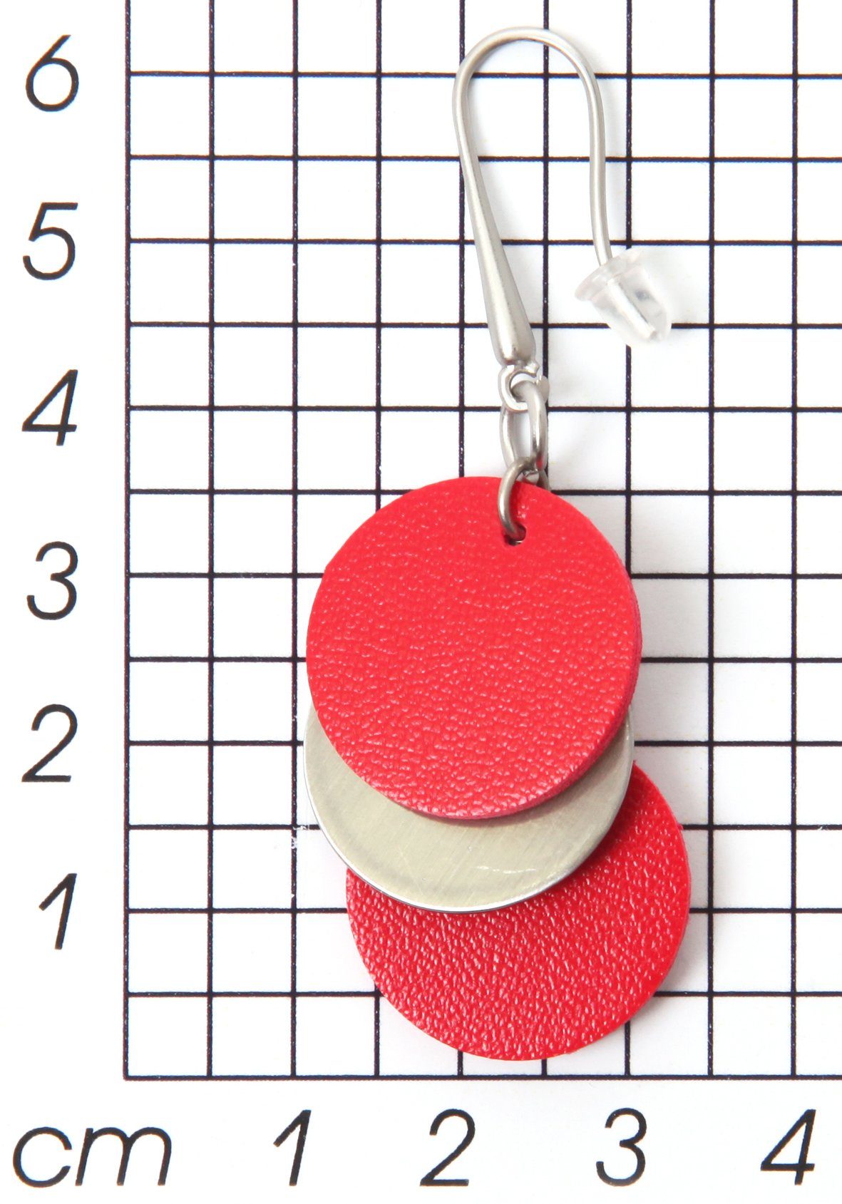 Firetti Paar Ohrhaken Kreise, matt, rot, stylisch