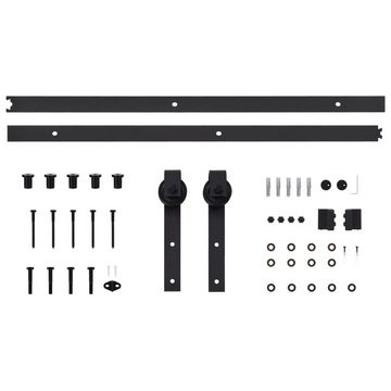 vidaXL Zimmertür Schiebetürbeschlag-Set 183 cm Stahl Schwarz