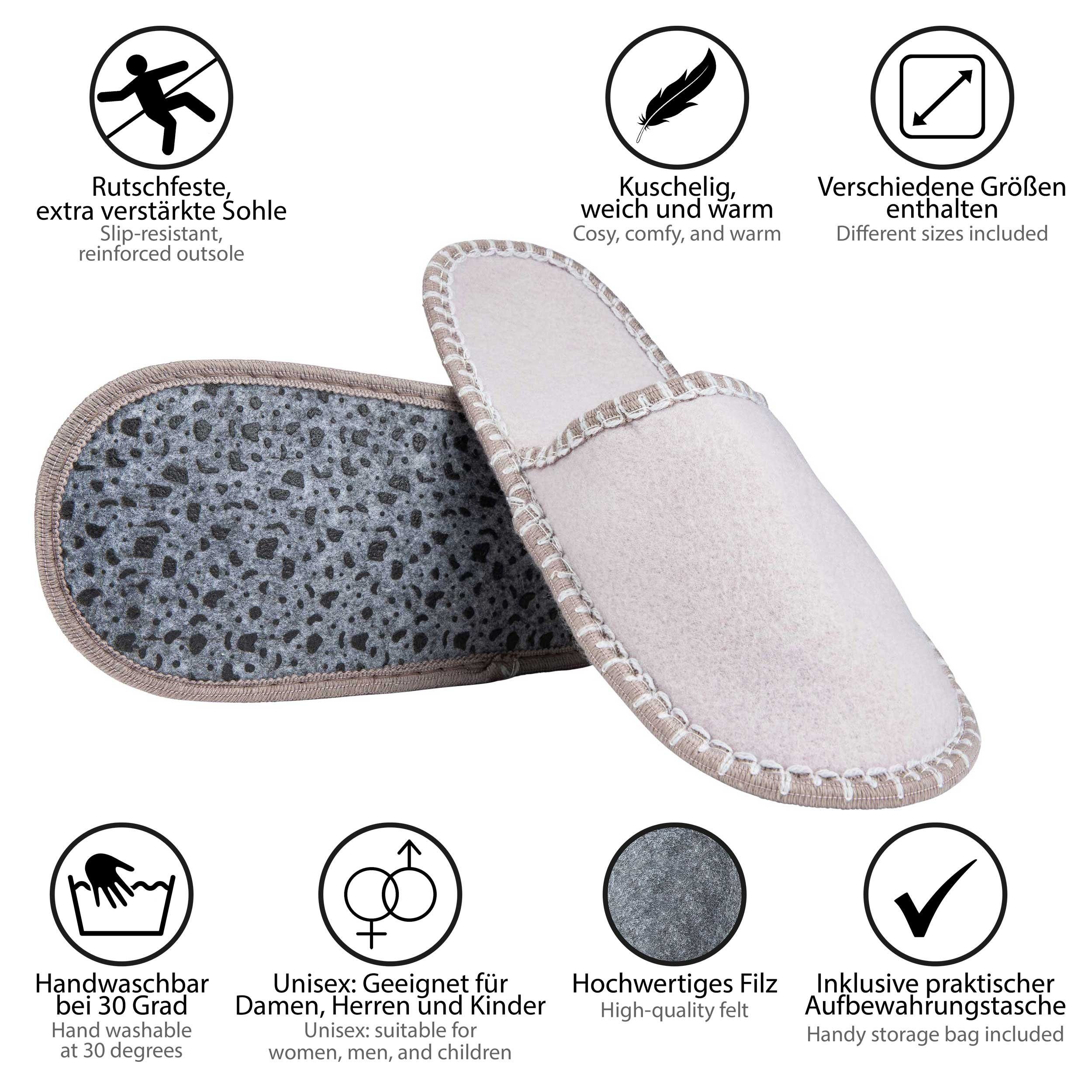 ONVAYA ABS Gästehausschuhe Gast 6er Set, Gästepantoffel, Hausschuhe