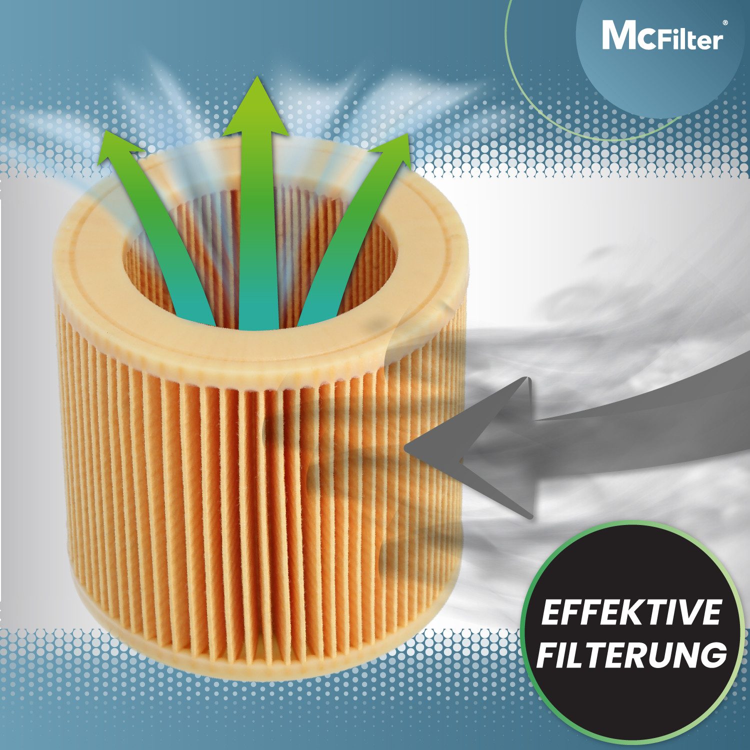 McFilter Patronenfilter (2 Filter) Lamellenfilter geeignet für Kärcher, für Kärcher Nass-Trockensauger MV2 WD2 A2003 A2004 WD2.200 WD2.210 WD2.240 WD2.250 und weitere Modelle, wie Kärcher Filter 6.414-552.0, 6.414-772.0, 6.414-547.0, (2-St., Filter + Verschlussschraube), wie Kärcher Filter 6.414-552.0, 6.414-772.0, 6.414-547.0