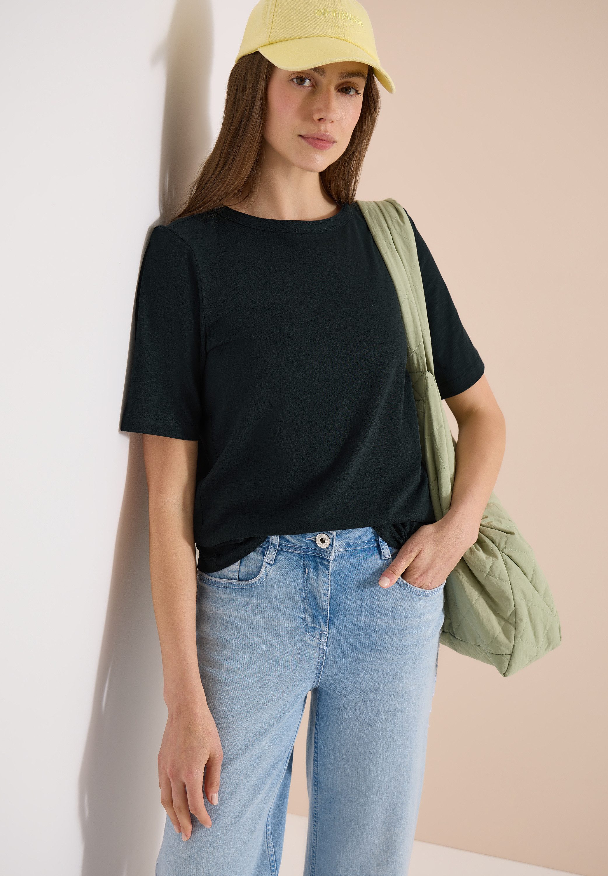 CECIL Kurzarmshirt aus weicher Baumwolle