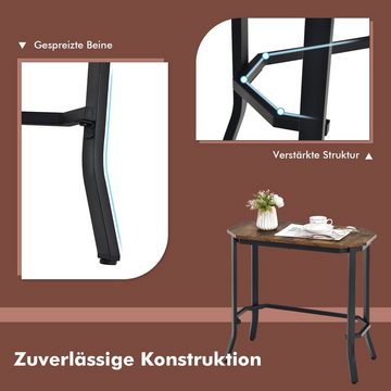 COSTWAY Konsolentisch, Industriell, Metallgestell, 64x32x61,5cm