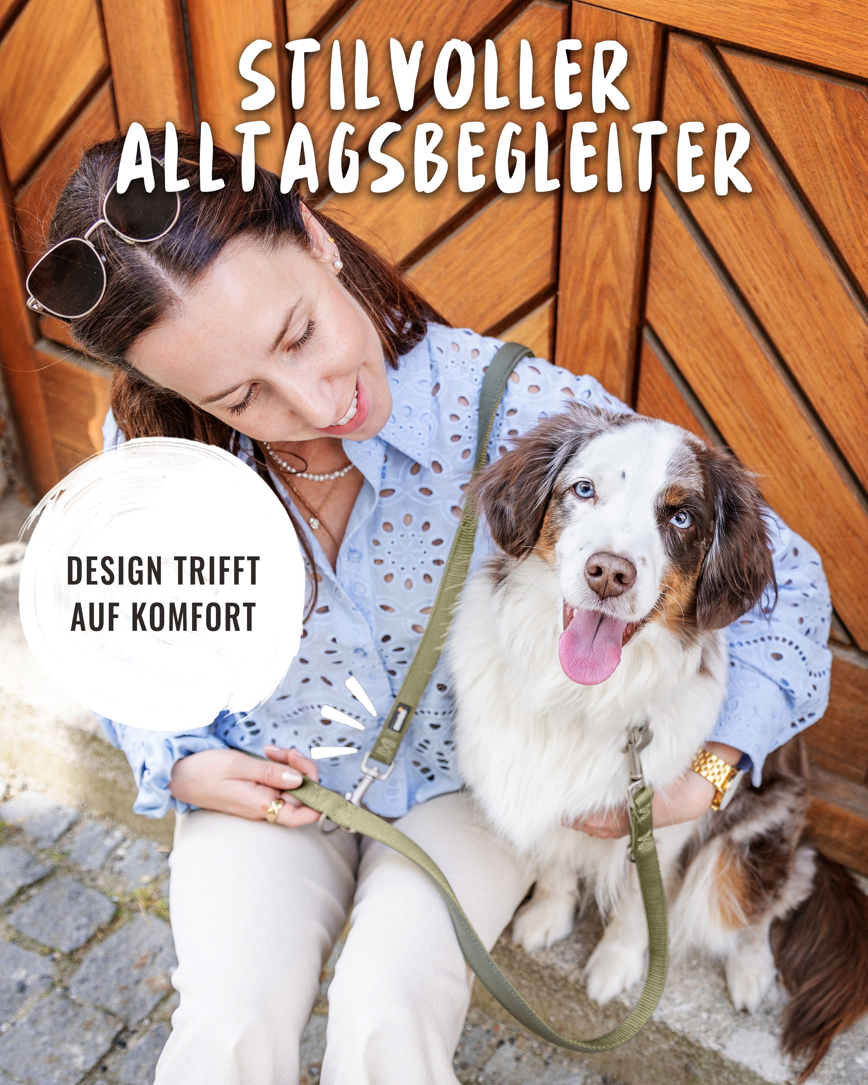 Rudelkönig Hundeleine Gepolsterte Hundeleine Bella, Verstellbare Führleine 2,30m, Nylon, Neopren (1-tlg), Für alle Hundegrößen – Bild 5 von 5