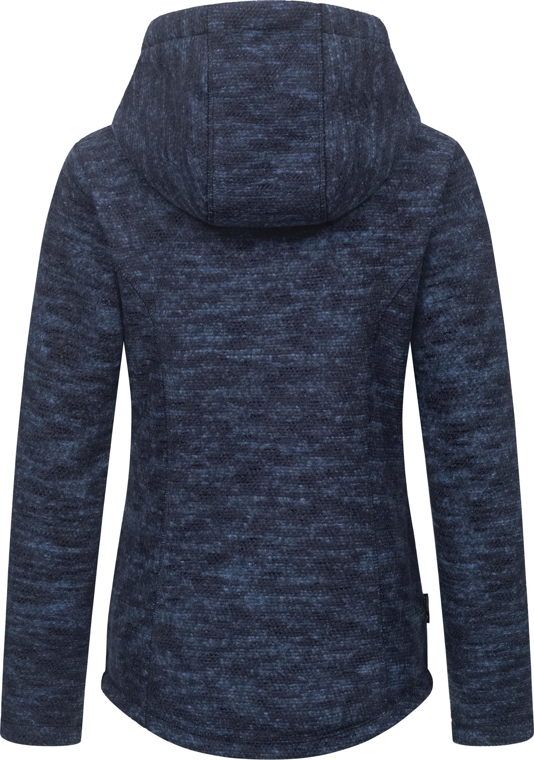 Ragwear Kapuzenstrickjacke Lyshka Melange Kuschelige Kapuzenjacke in Strick-Optik