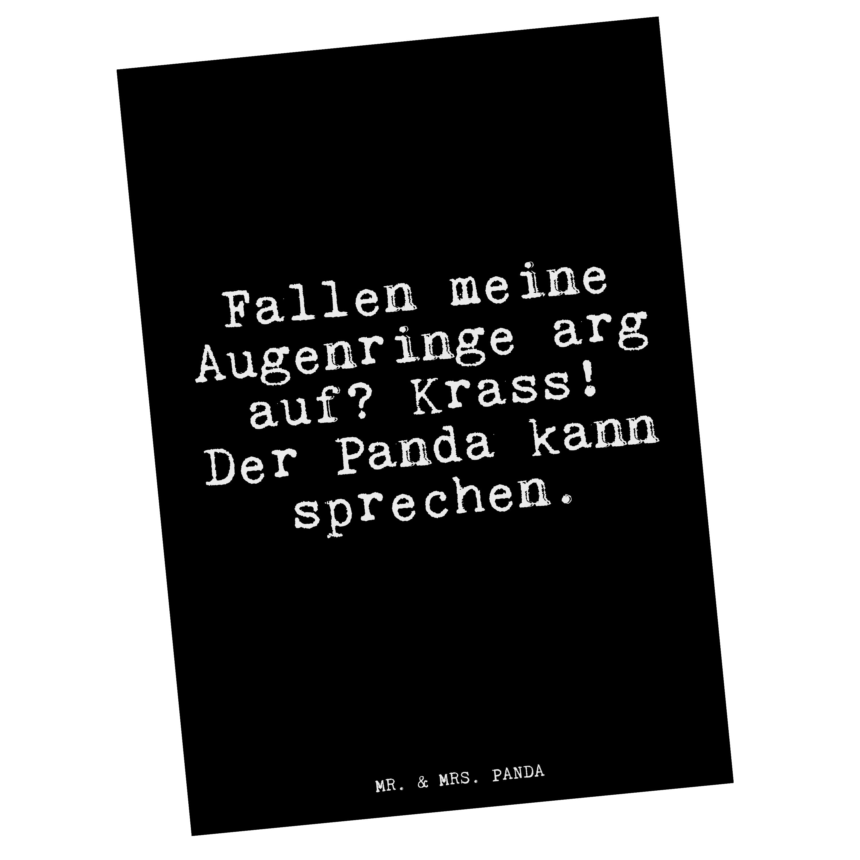 Mr. & Mrs. Panda Postkarte »Fallen meine Augenringe arg... Schwarz