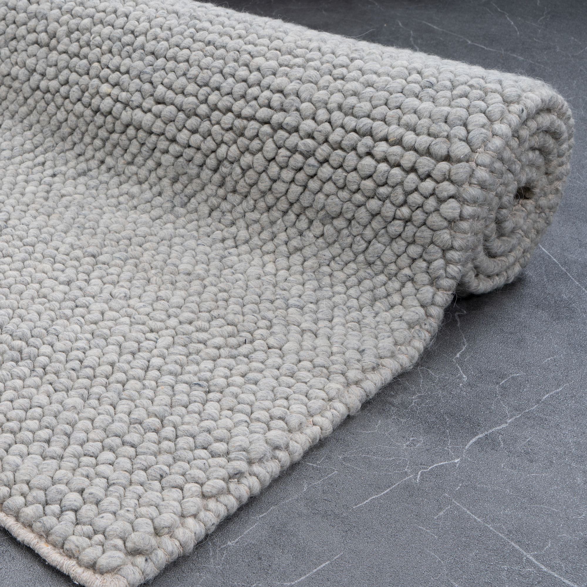 Natur Concept Elfenbein Melange, Teppich Wolle modern Wohnzimmer WOOLY Designteppich Designer Consilio Silber