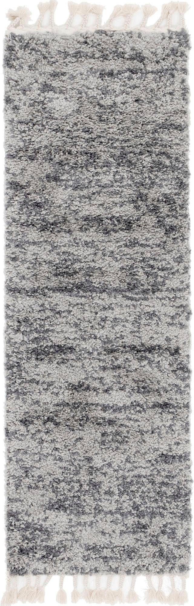 Myflair Möbel & Accessoires Hochflor-Läufer Top Shag, LAGERRÄUMUNG!, rechteckig, Höhe: 32 mm, Teppich-Läufer, gewebt, melierte Optik, weich & kuschelig, mit Fransen