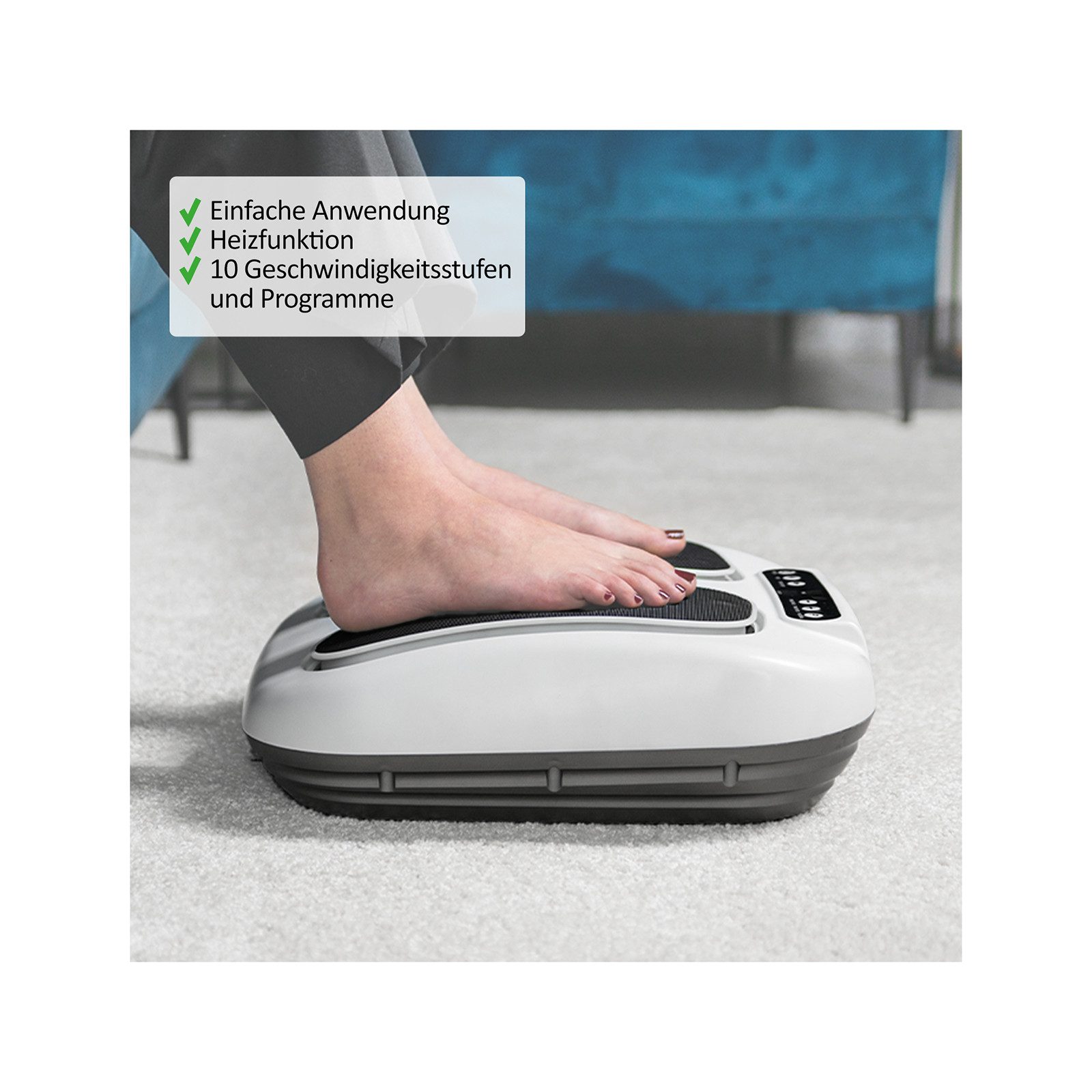 Genius Fußmassagegerät Feelvita Acticur Fußmassagegerät, elektrisch mit Wärme Funktion, 3 tlg., Vibration und Thermofunktion