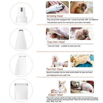 HYTIREBY Hundeschermaschine 4 in 1 Leise Hundeschermaschine Katzenrasierer Komplett-Set, Elektrische Hundetrimmer für Pfoten Augen Ohren Gesicht
