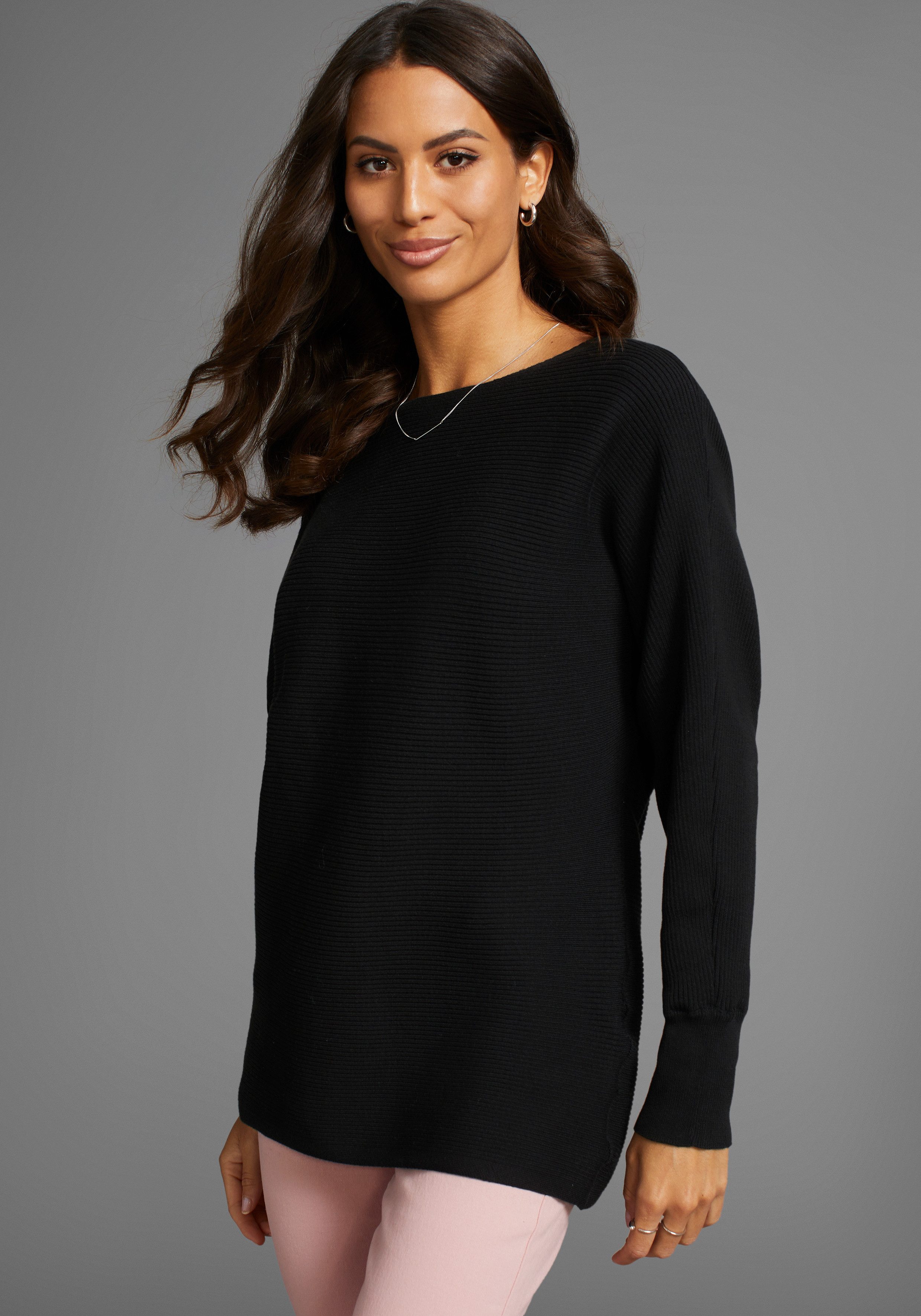 Laura Scott Rundhalspullover in oversized Form günstig online kaufen