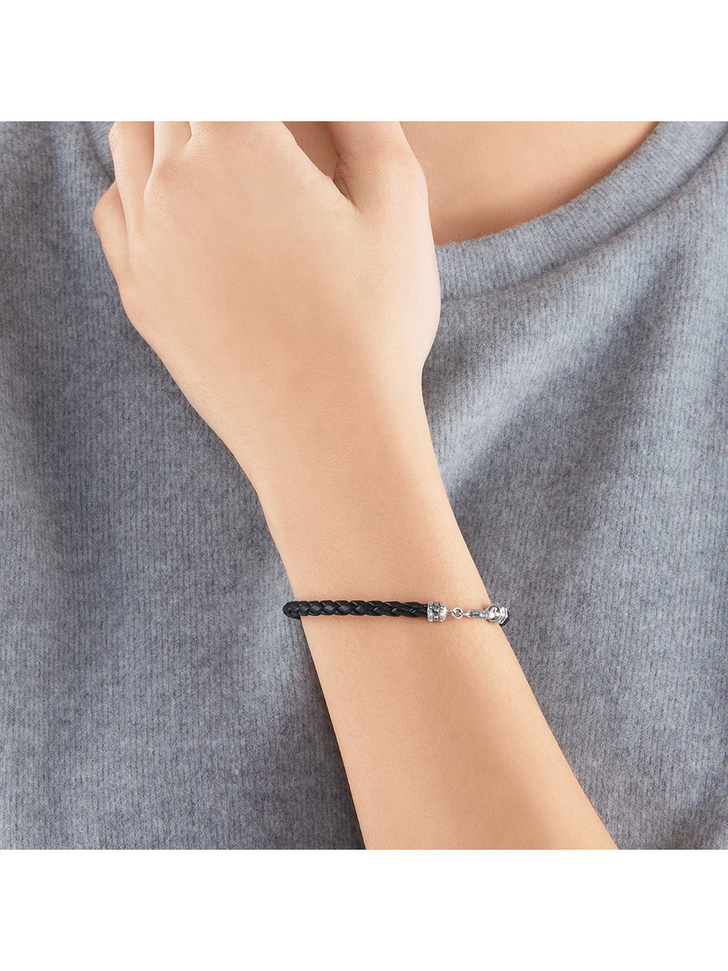 THOMAS SABO Silberarmband Thomas Sabo Unisex-Armband 925er Silber, Leder