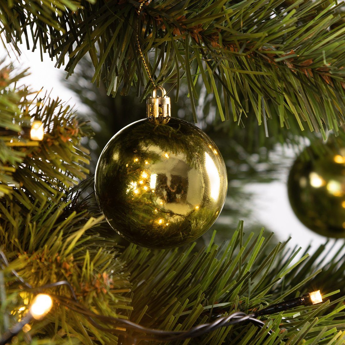glitzernd 24 Casaria (24 tlg glänzend St), matt ∅ Weihnachtsbaumkugel Gold Christbaumkugeln 6cm